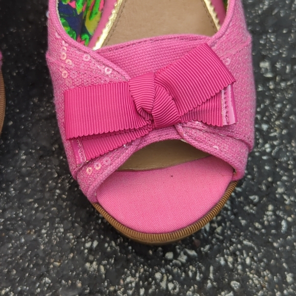 Sperry Topsider 7m Cork Wedge Pink Sequin High Heel - Picture 7 of 9